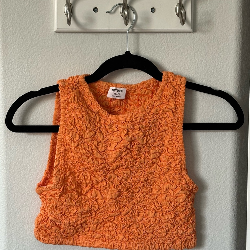 Cotton On Bright Orange Smocked Top